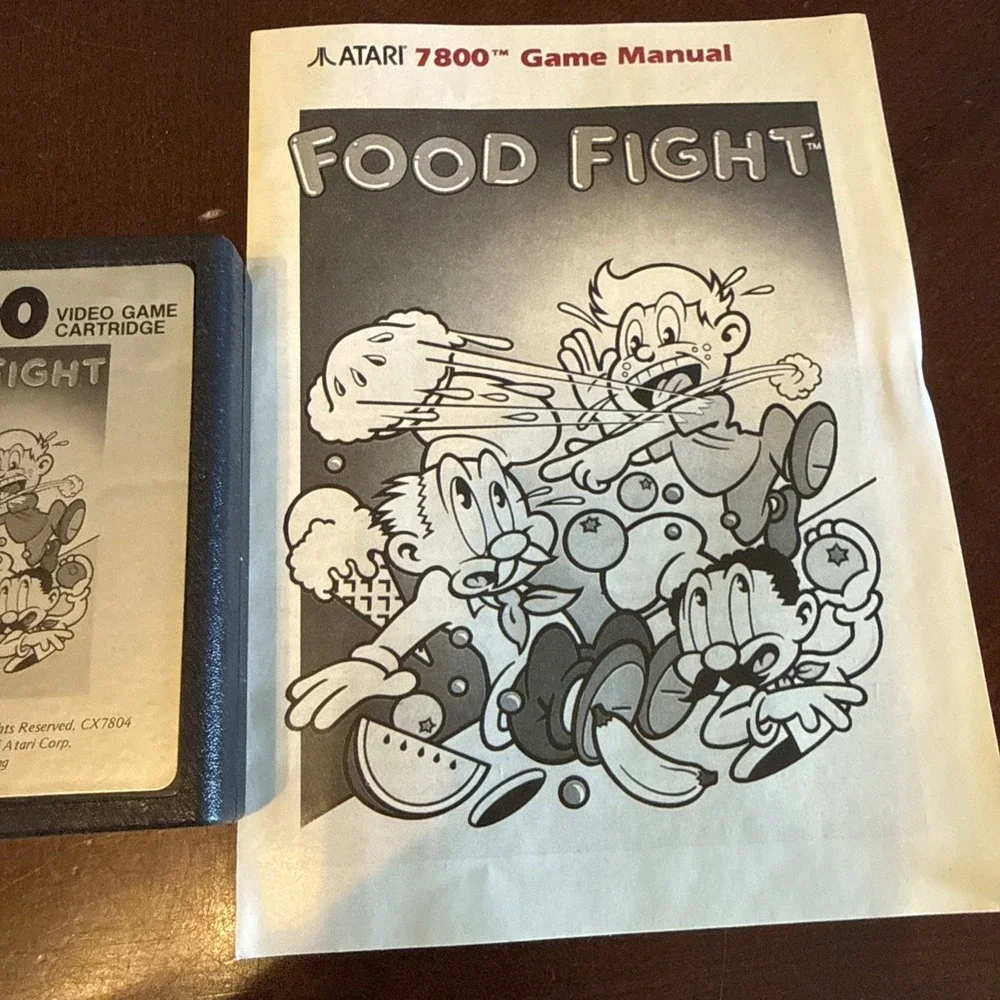 Food Fight - Atari 7800 ‎ Tested W Manual